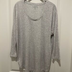 LOFT Women's Light Gray Long Sleeve Tee